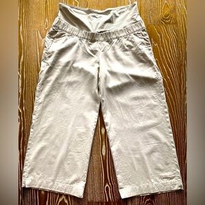 🌻 HOST PICK 🌻 Maternity linen pants cropped loose fit, gently used EUC